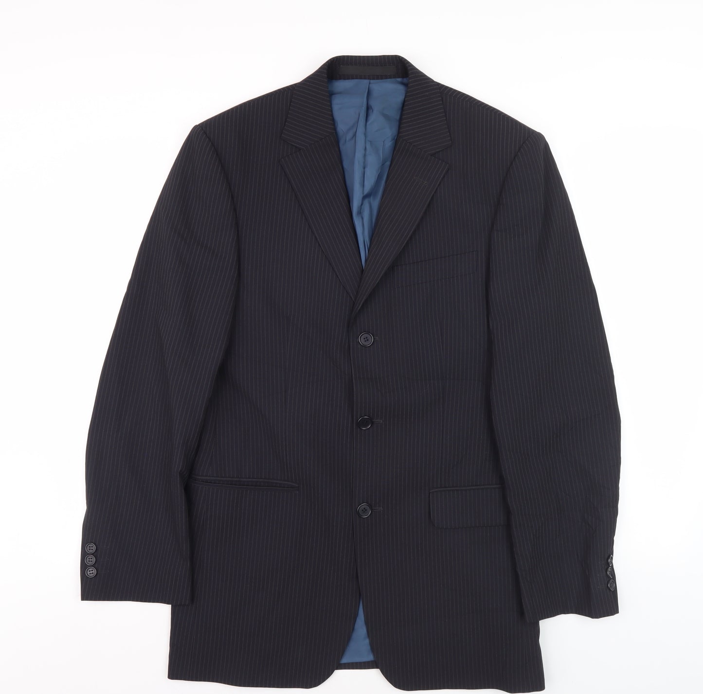 Marks & Spencer Men's Blue Striped Blazer 36R