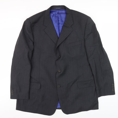 Ted Baker Men's Black Wool Striped Blazer Size 48 R