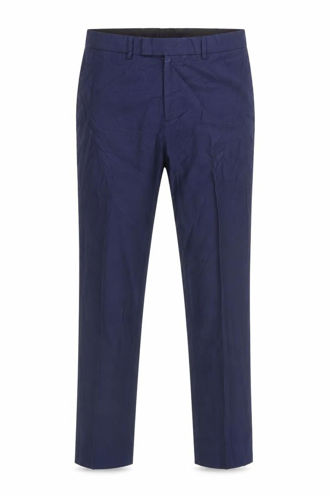 Front view of Men's Blue Polyester Viscose Trousers 34
