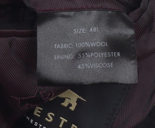 Chester Barrie Men's Black Wool Pinstripe Blazer 48