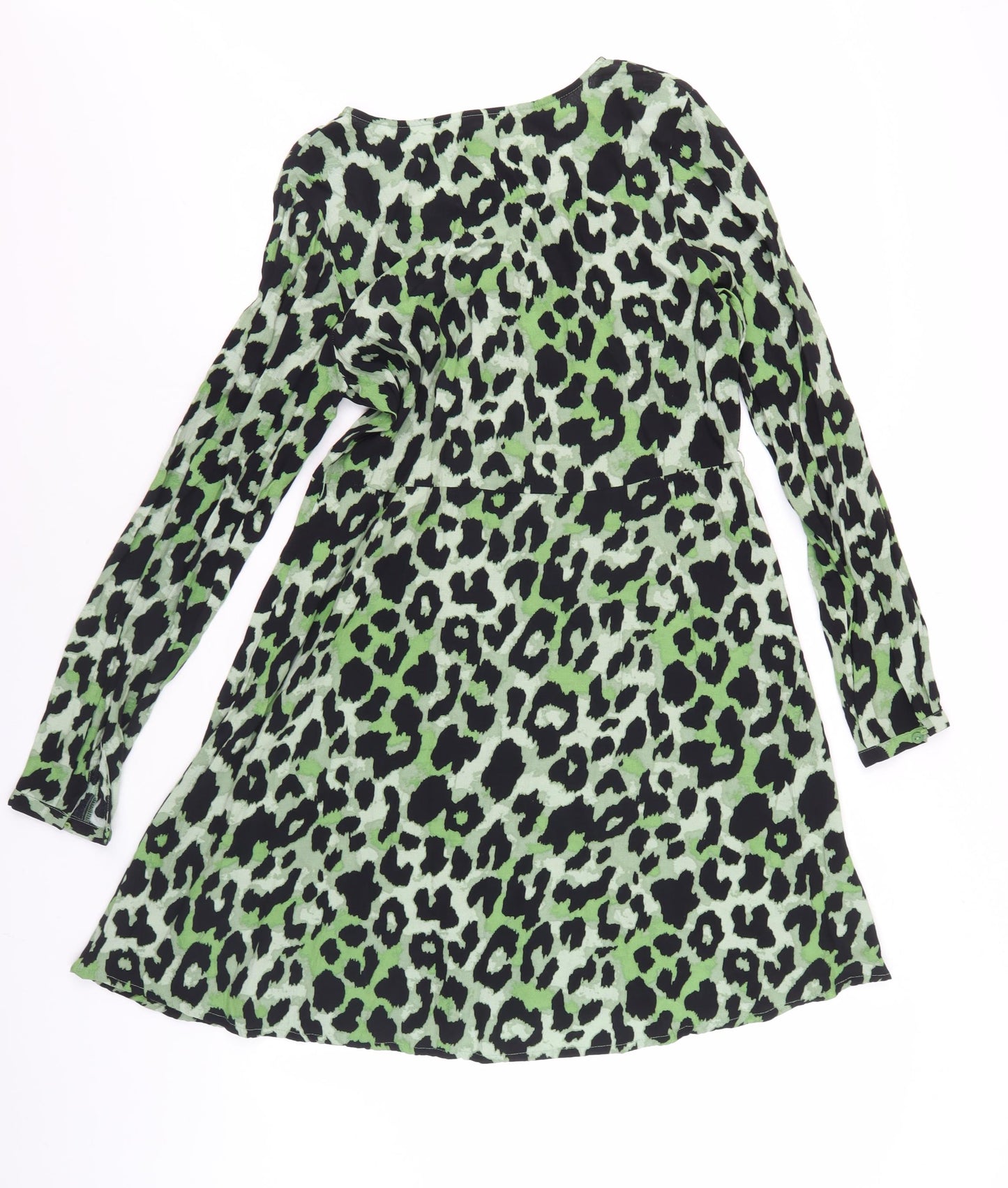VILA Women's Multicoloured Leopard Print Long Sleeve Dress