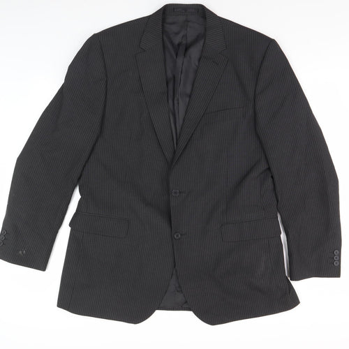 Karl Jackson Men's Grey Striped Blazer 44 Long