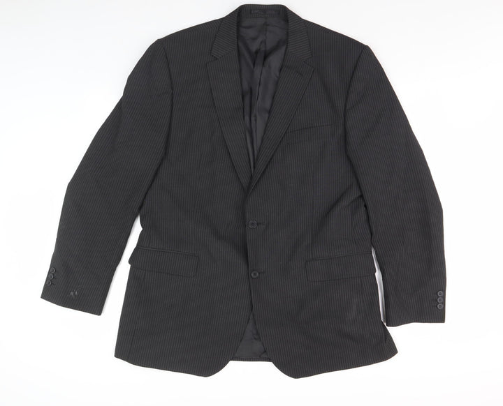 Karl Jackson Men's Grey Striped Blazer 44 Long