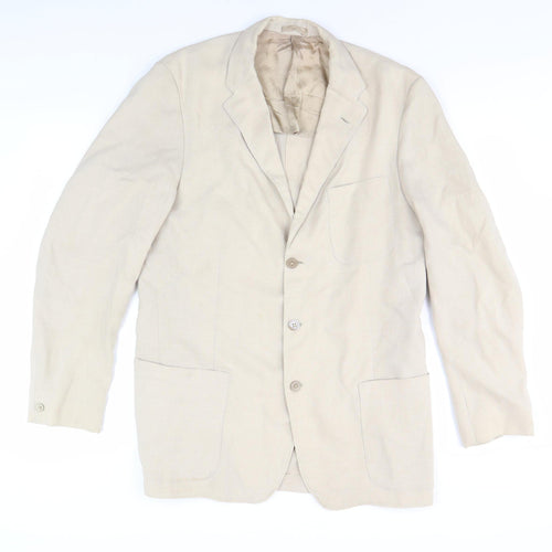 Ernest Clough Men's Beige Linen Blazer Jacket 40L
