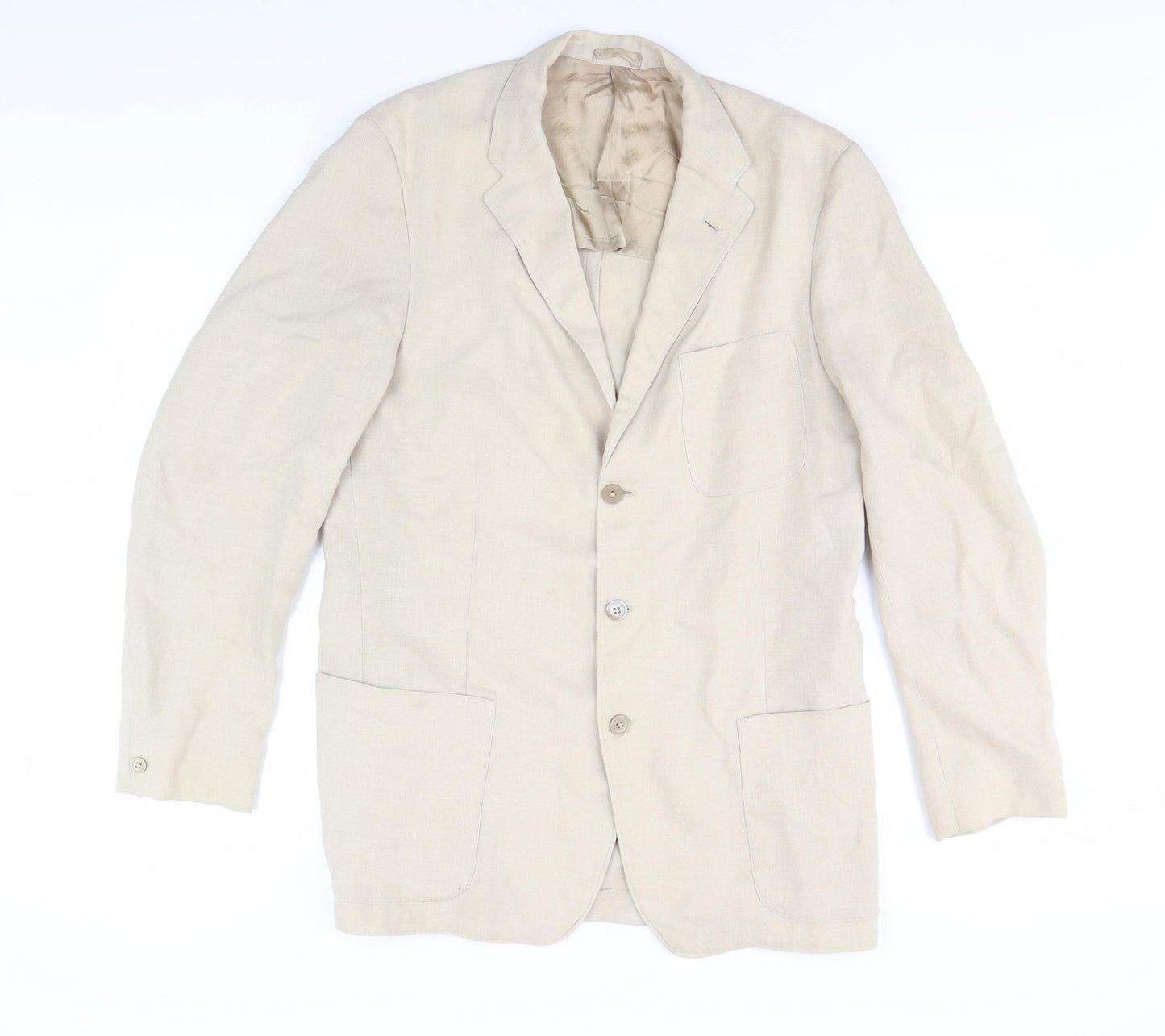 Ernest Clough Men's Beige Linen Blazer Jacket 40L