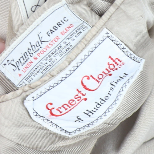Ernest Clough Men's Beige Linen Blazer Jacket 40L