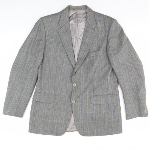 Magee Men's Grey Check Wool Blazer 40 Regular