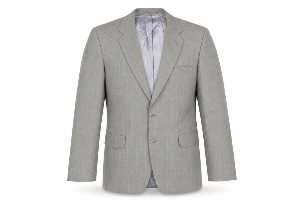 Front view of Magee Men’s Grey Wool Blazer, size 40R, Formal Attire