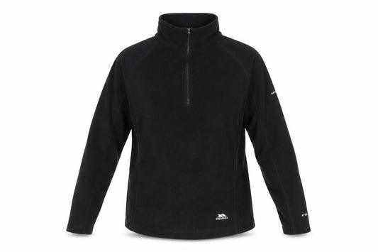 Front view of Trespass unisex black fleece pullover l