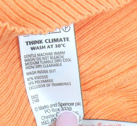 Marks and Spencer Women's XS Orange Jersey Top