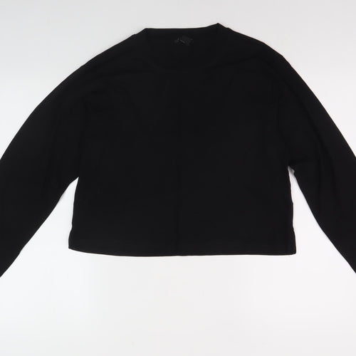 Monki Women's Black Crew Neck Long Sleeve Top