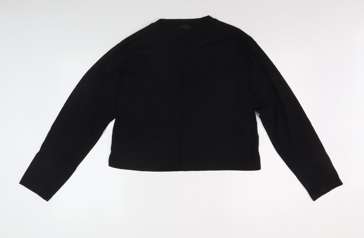 Monki Women's Black Crew Neck Long Sleeve Top