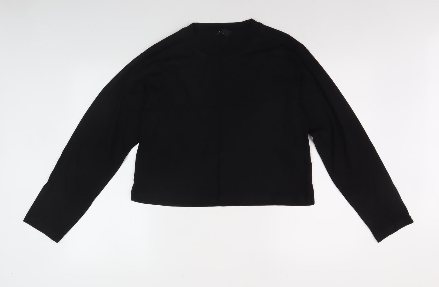 Monki Women's Black Crew Neck Long Sleeve Top