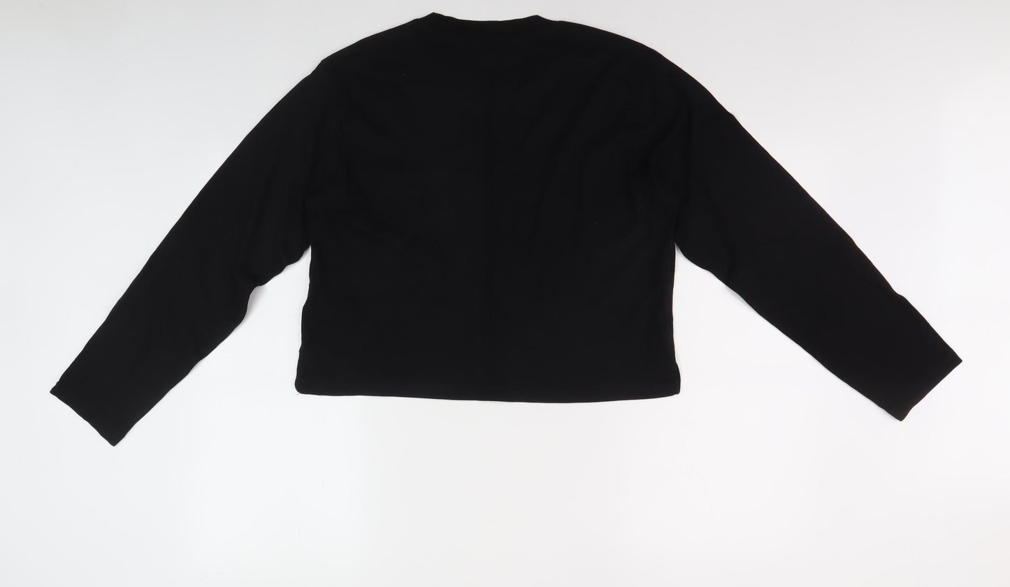 Monki Women's Black Crew Neck Long Sleeve Top
