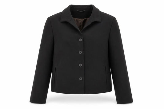 Front view of Evelin Brandt Women's Black Jacket, size 12, - Classic Style