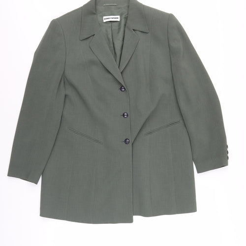 Gerry Weber Women's Green Blazer, Size 18, Smart Formal Wear