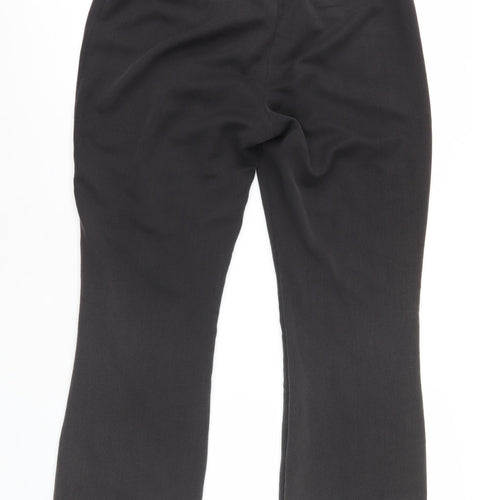Wallis Women's Black Trousers Size 14 with Zip Accents