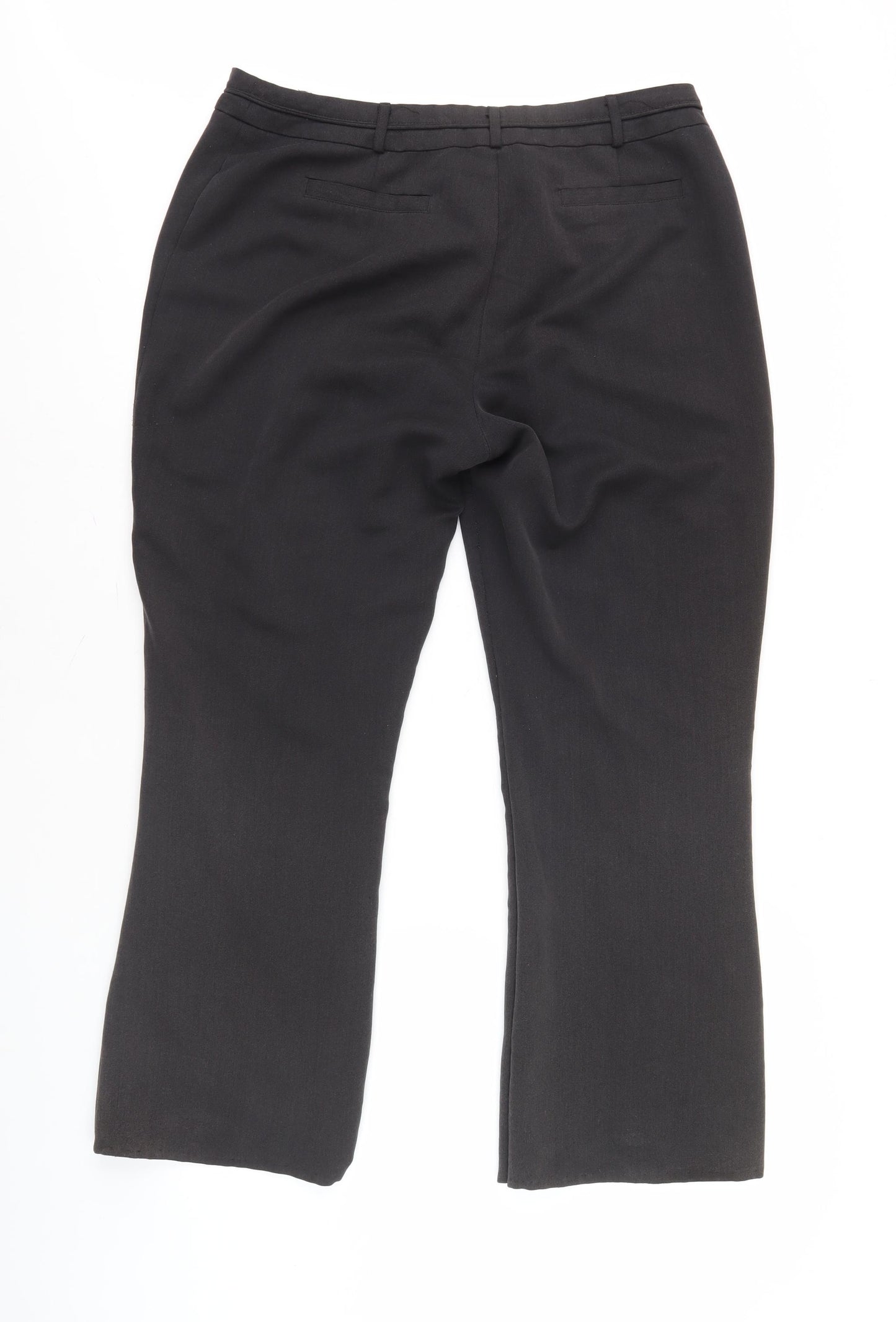 Wallis Women's Black Trousers Size 14 with Zip Accents