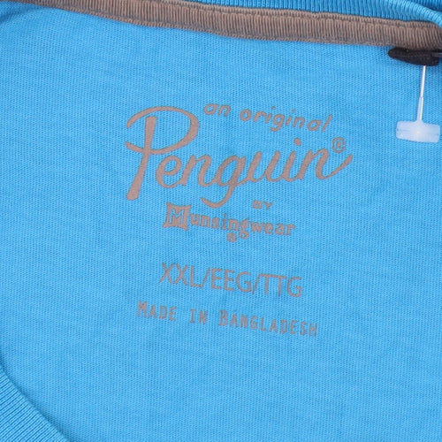 Original Penguin Men's Blue 2XL T-Shirt, Logo, Crew Neck