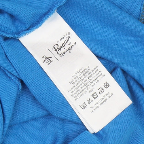 Original Penguin Men's Blue 2XL T-Shirt, Logo, Crew Neck