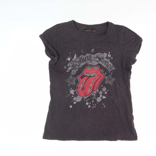 Dorothy Perkins Women's Black Rolling Stones T-Shirt, Size 14