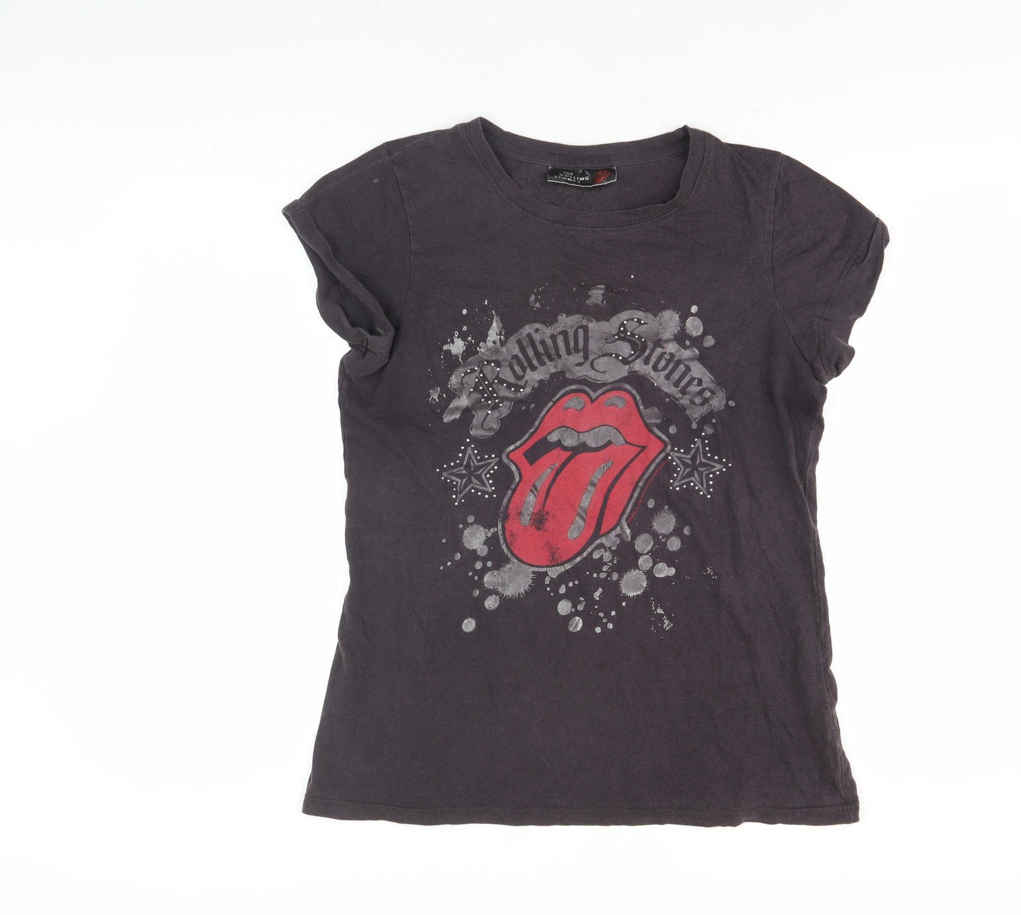 Dorothy Perkins Women's Black Rolling Stones T-Shirt, Size 14