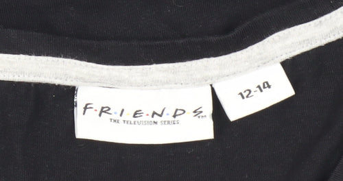 F.R.I.E.N.D.S Black Women's T-Shirt 12-14 Casual