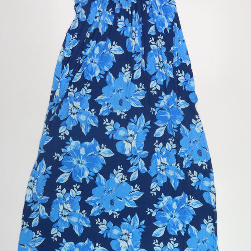 Mandaroy Women's Blue Floral Strapless Midi Dress