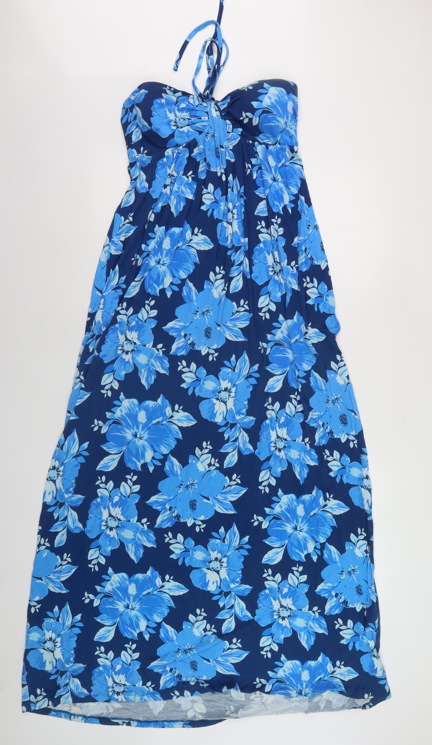 Mandaroy Women's Blue Floral Strapless Midi Dress