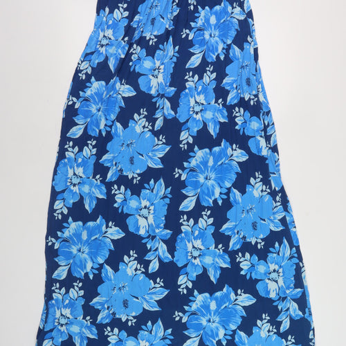 Mandaroy Women's Blue Floral Strapless Midi Dress