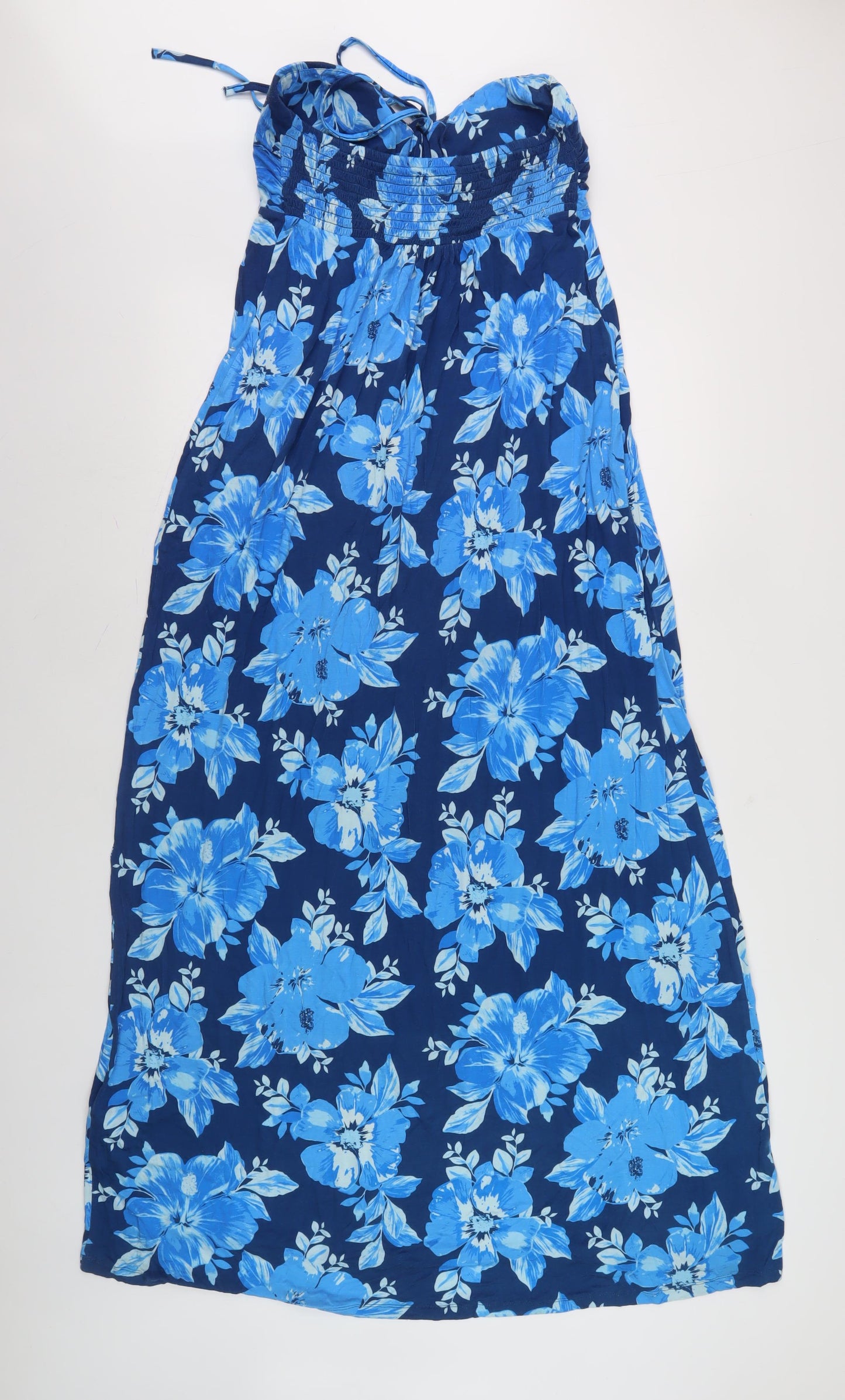 Mandaroy Women's Blue Floral Strapless Midi Dress