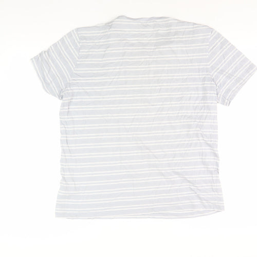 COS Men's Blue Striped T-Shirt, Size L, Round Neck