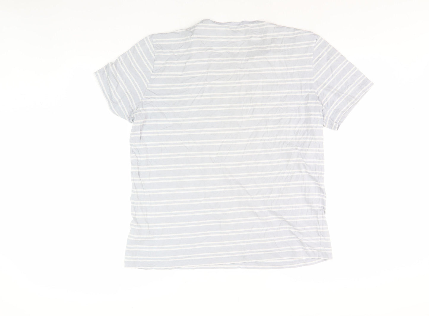 COS Men's Blue Striped T-Shirt, Size L, Round Neck