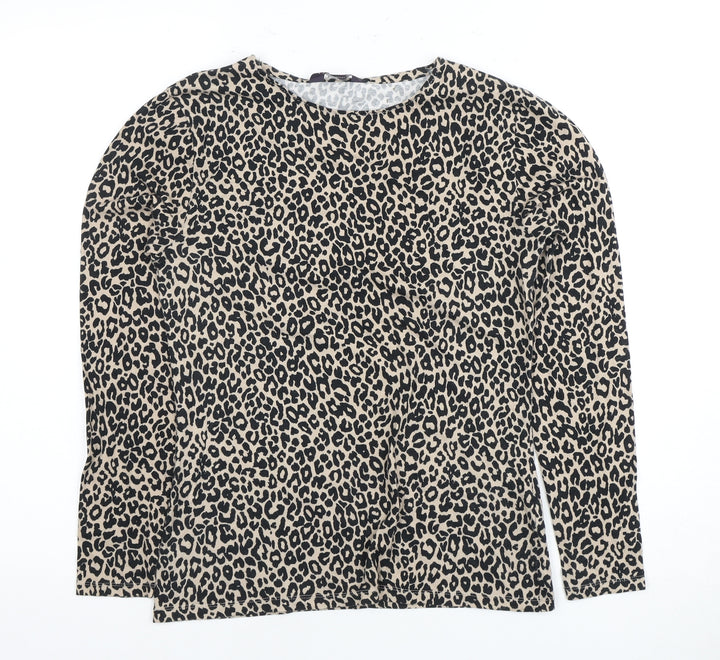 Marks and Spencer Women's Black Leopard T-Shirt