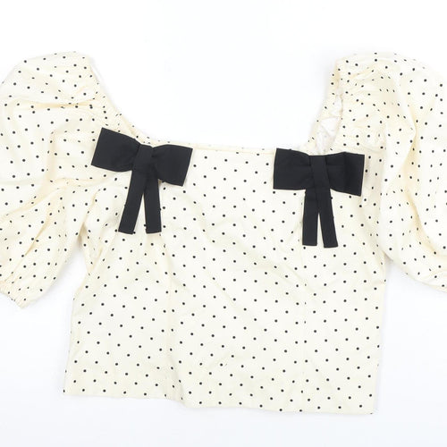 Marks and Spencer Women's Ivory Polka Dot Cropped Top