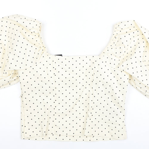 Marks and Spencer Women's Ivory Polka Dot Cropped Top