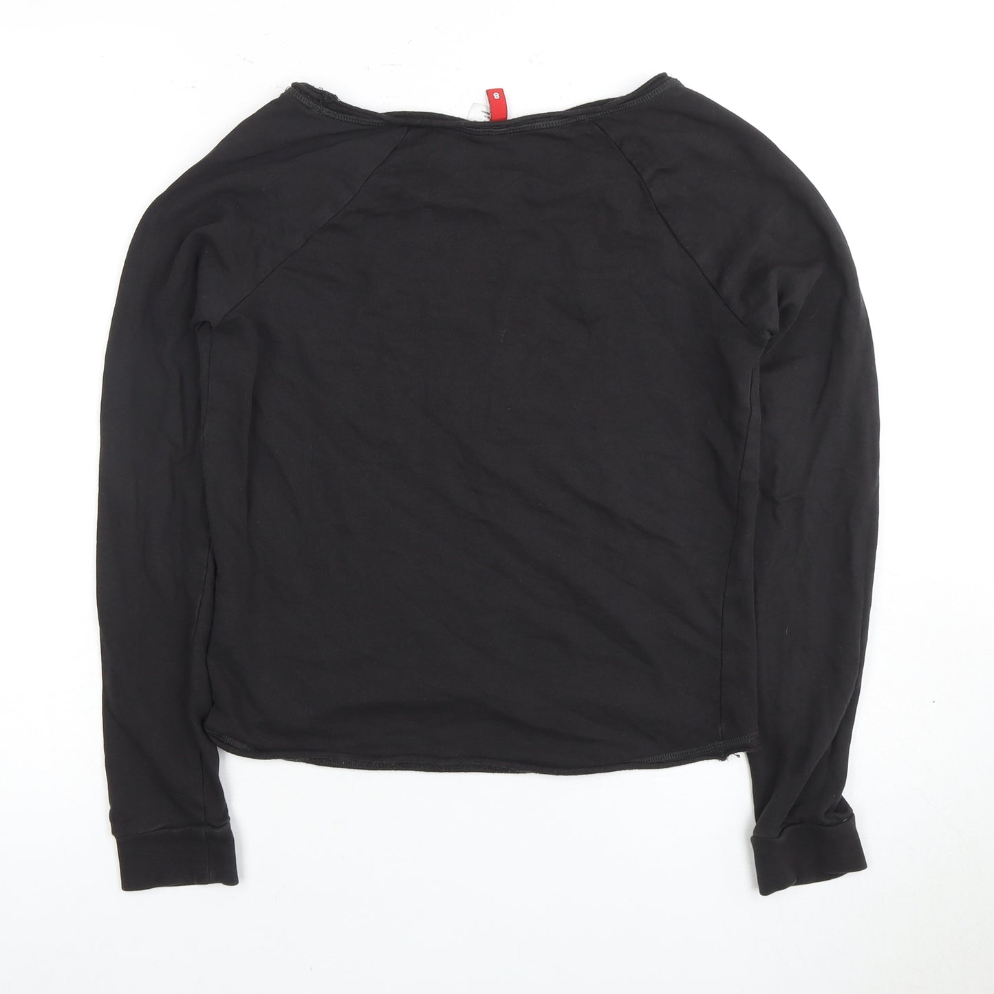 H&M Women's Black Long Sleeve Studded T-Shirt Size 6