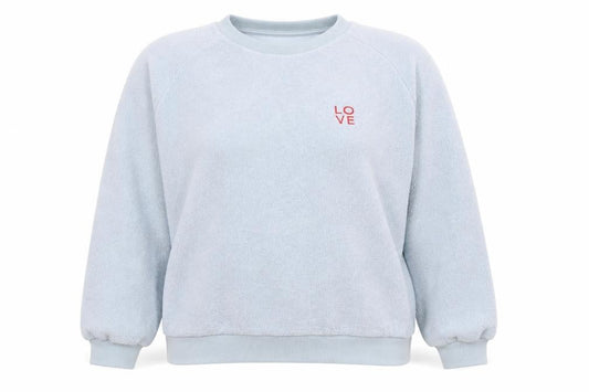 Front view of Topshop Women's Blue Pullover Sweatshirt, size 10