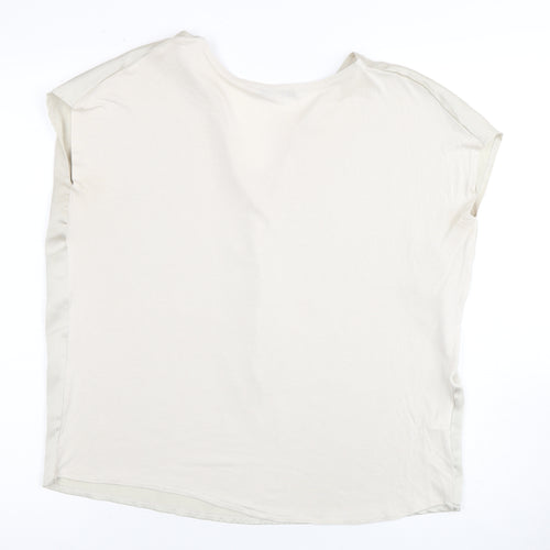 MNG Basics Beige Women's Blouse Medium V-Neck