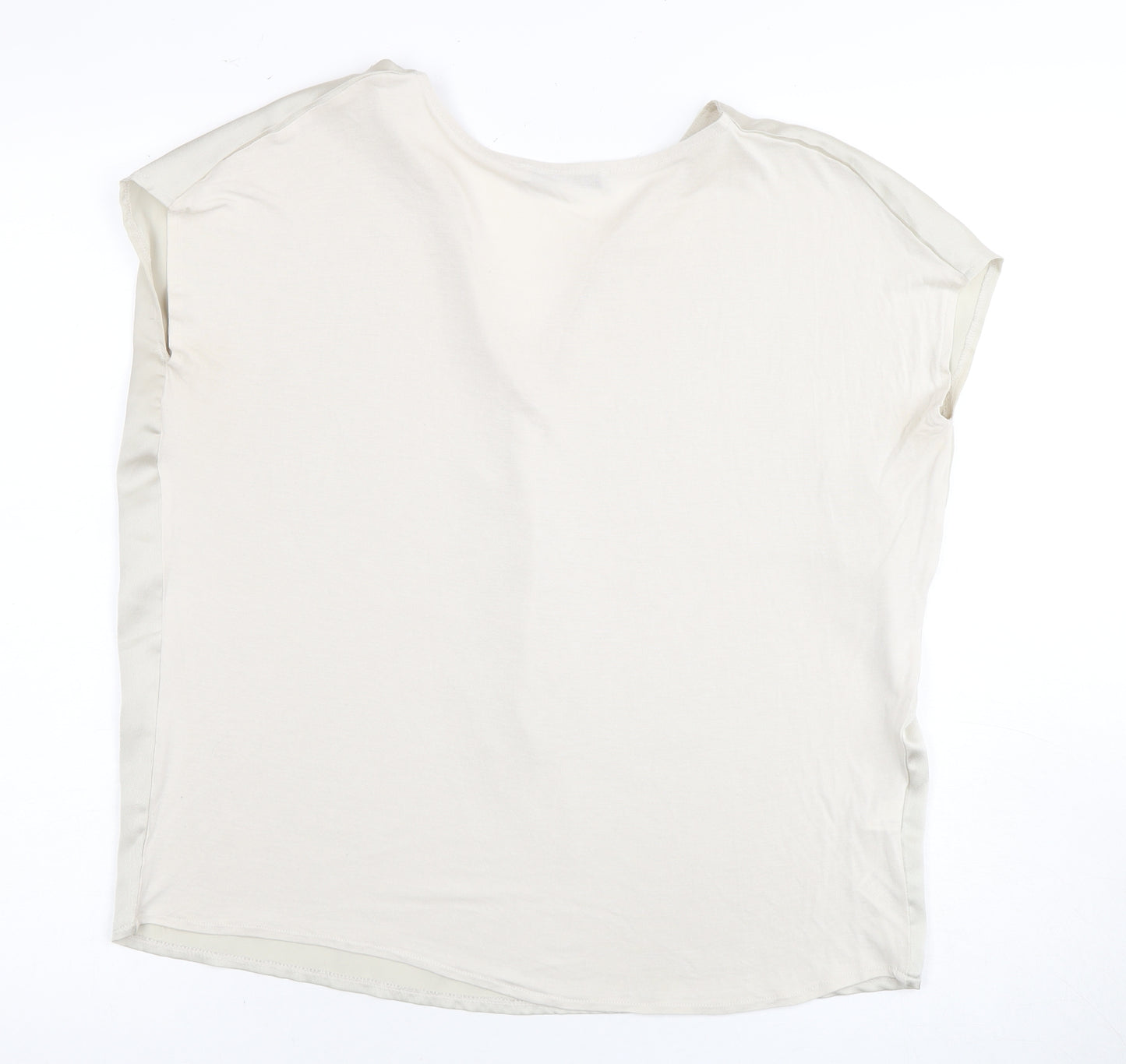 MNG Basics Beige Women's Blouse Medium V-Neck