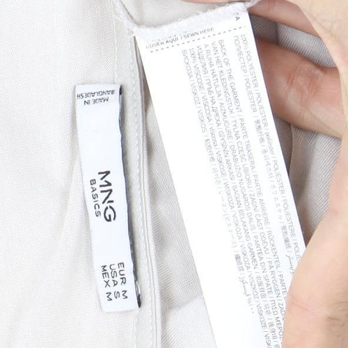 MNG Basics Beige Women's Blouse Medium V-Neck