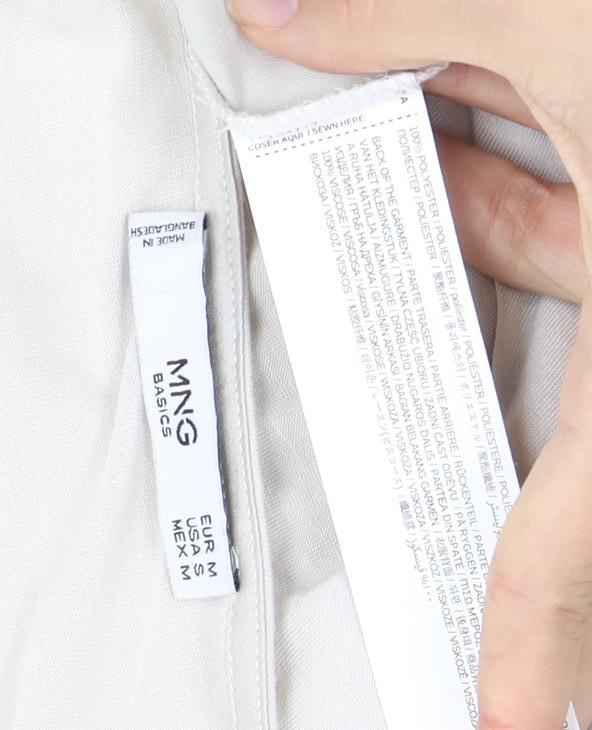 MNG Basics Beige Women's Blouse Medium V-Neck