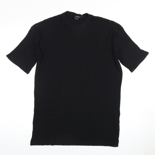 Monki Women's Black Short Sleeve Basic Top, Size S