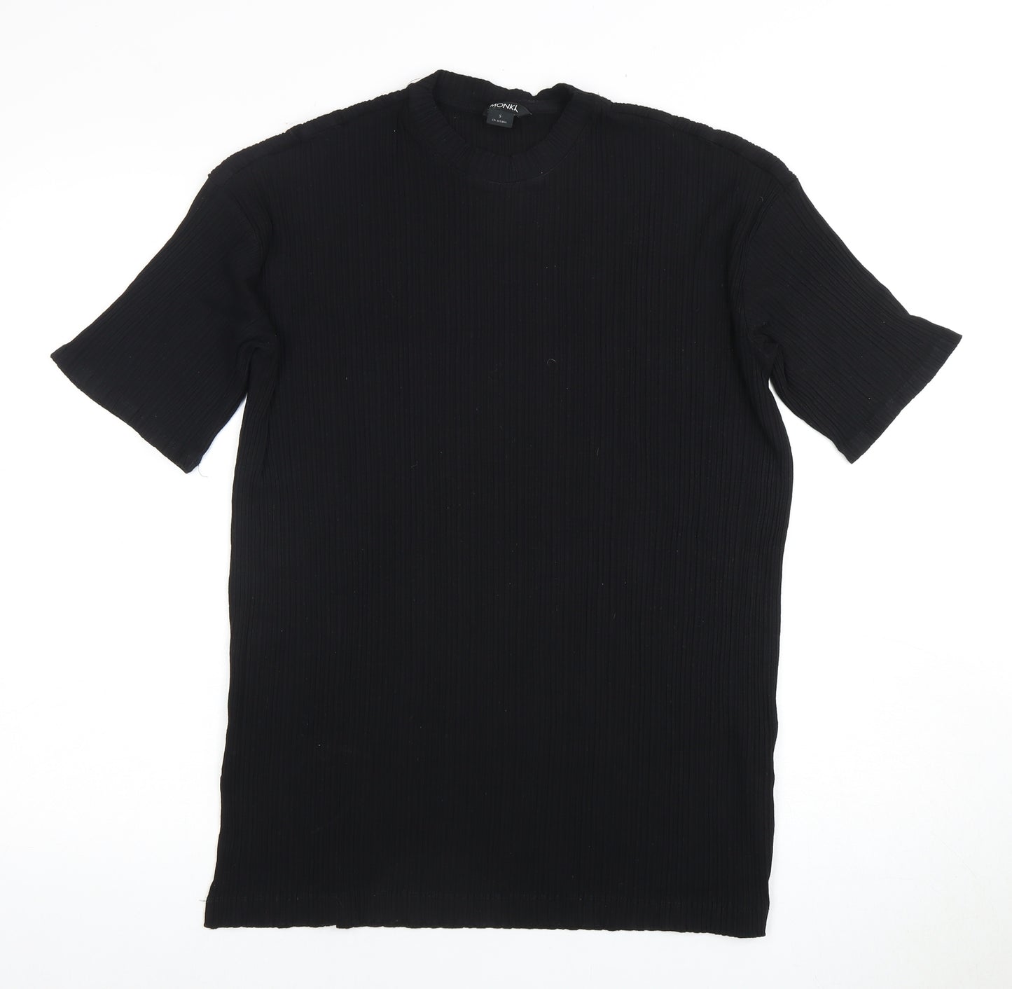 Monki Women's Black Short Sleeve Basic Top, Size S