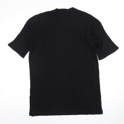 Monki Women's Black Short Sleeve Basic Top, Size S