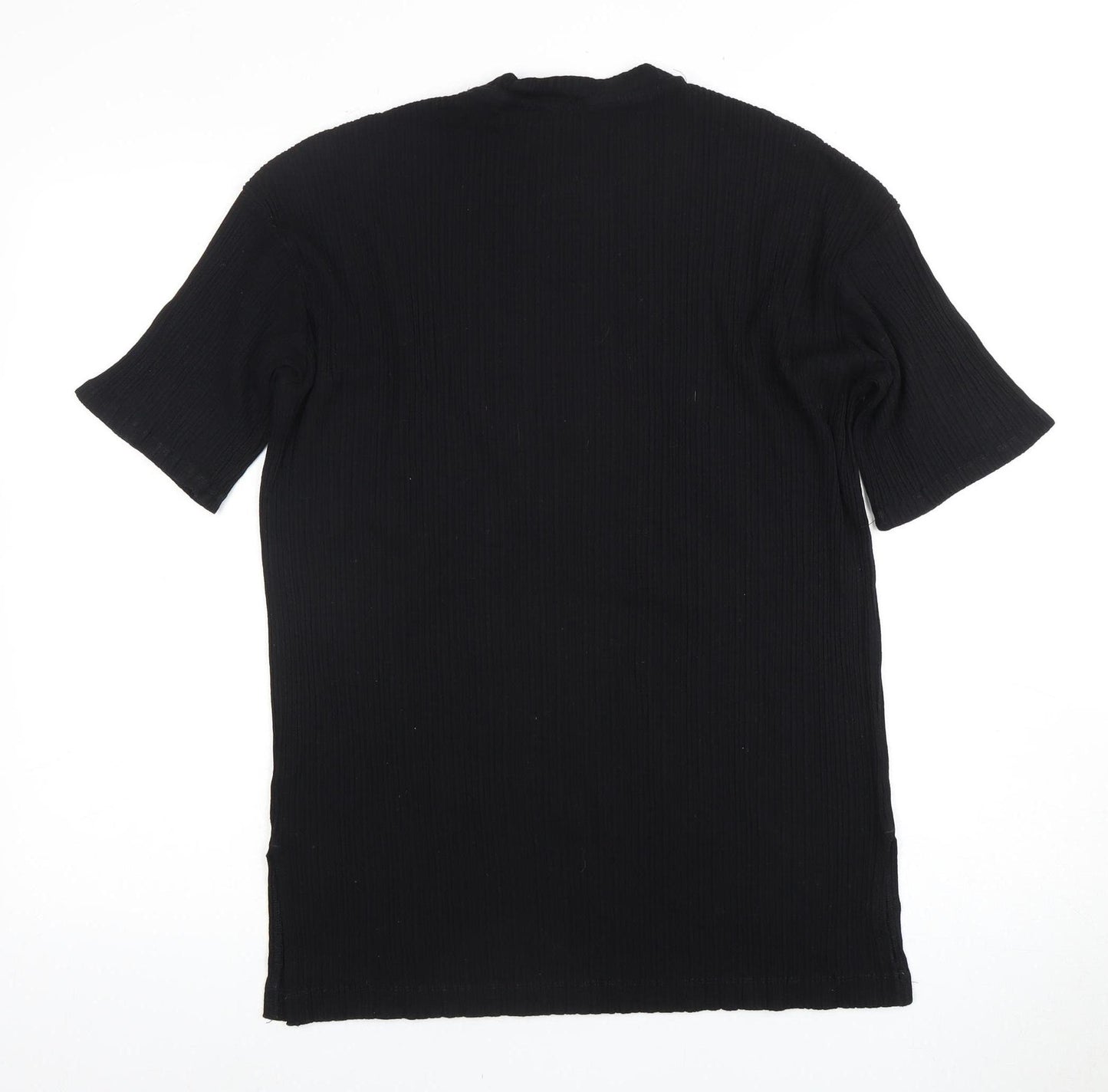 Monki Women's Black Short Sleeve Basic Top, Size S