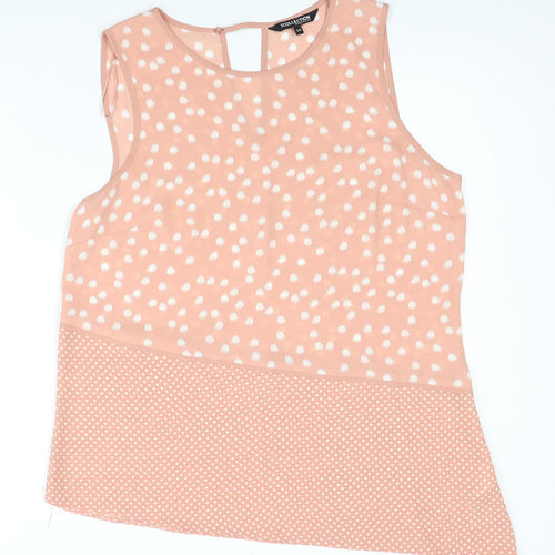 Debenhams Pink Polka Dot Sleeveless Women's Top Size 14