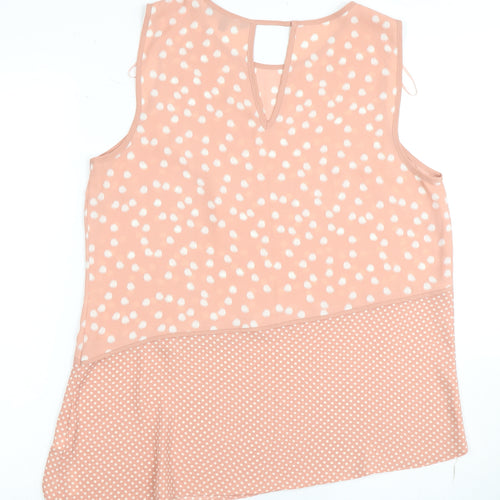 Debenhams Pink Polka Dot Sleeveless Women's Top Size 14