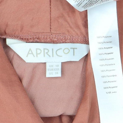 Apricot Women's Brown Wrap Blouse, 2XL, Long Sleeve
