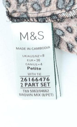 Marks and Spencer Women Brown Animal Print Dress Size 8